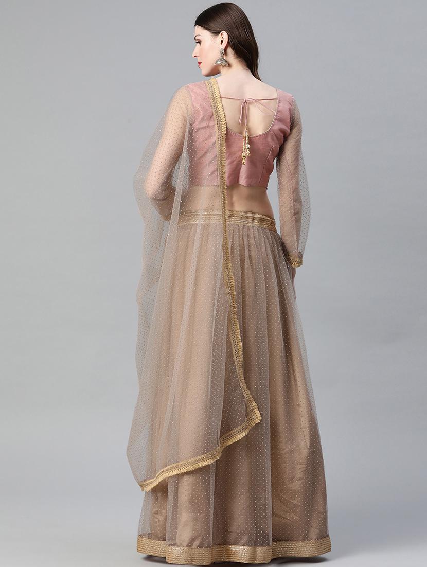 brown net aline lehenga - 17795743 - Zoom Image - 3