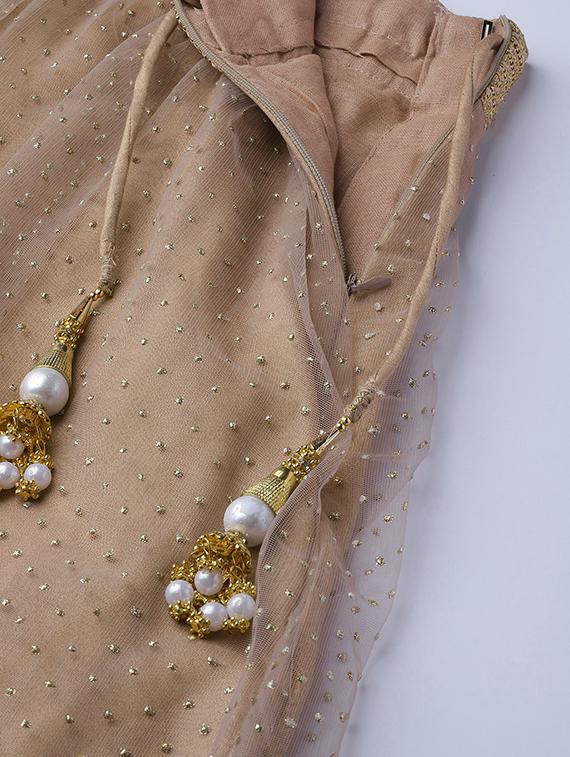 brown net aline lehenga - 17795743 - Zoom Image - 4