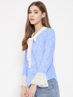 tie up neck printed top - 17795897 - Standard Image - 2