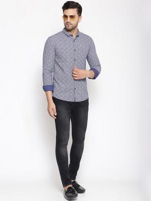 blue printed casual shirt - 17795990 - Standard Image - 4