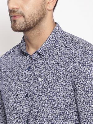 blue printed casual shirt - 17795990 - Standard Image - 5