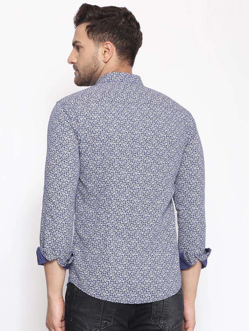 blue printed casual shirt - 17795990 - Zoom Image - 3
