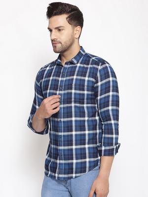 blue checkered casual shirt - 17796003 - Standard Image - 2