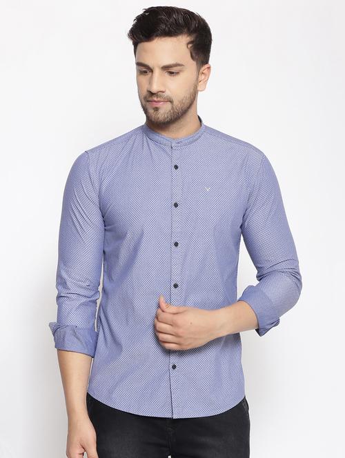 blue printed casual shirt - 17796009 - Standard Image - 1
