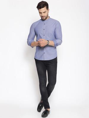 blue printed casual shirt - 17796009 - Standard Image - 4