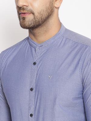 blue printed casual shirt - 17796009 - Standard Image - 5