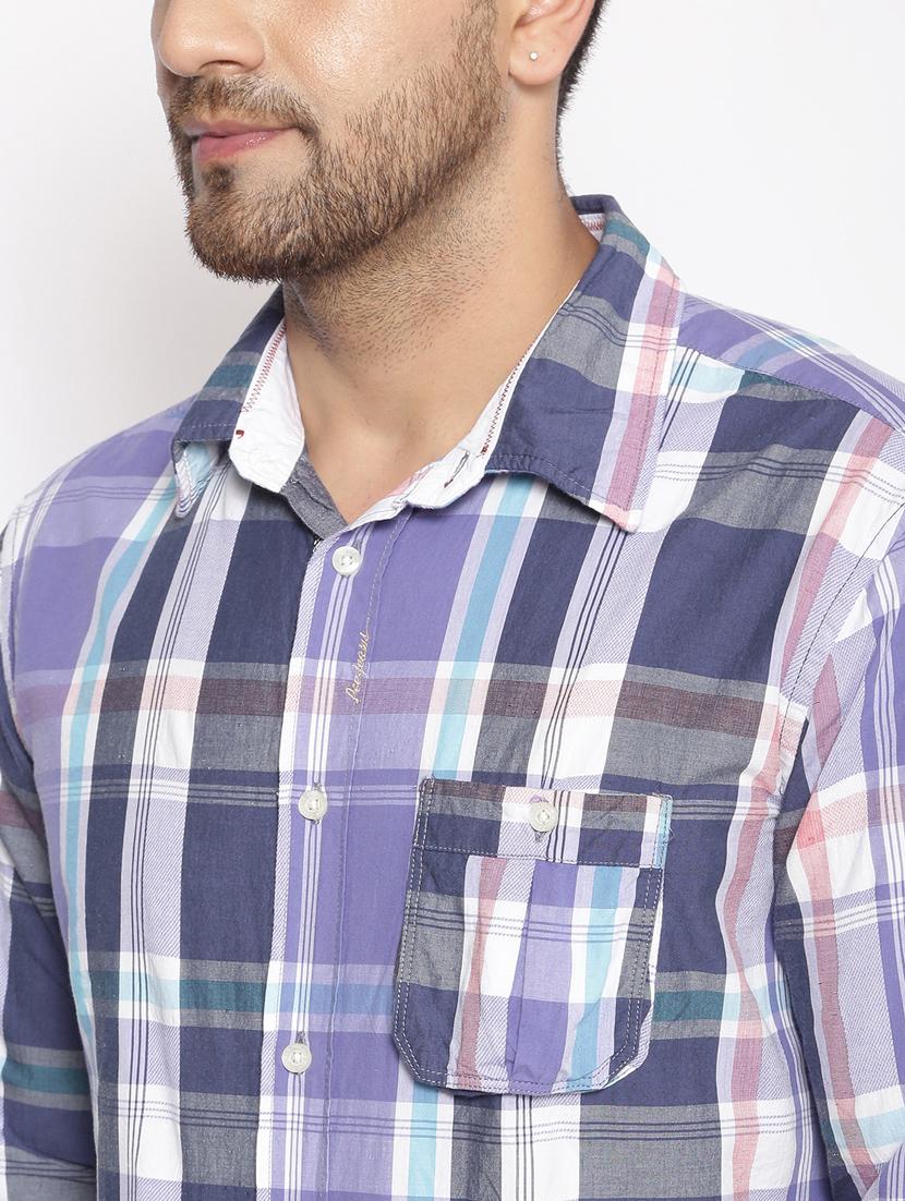 blue checkered casual shirt - 17796012 - Zoom Image - 5