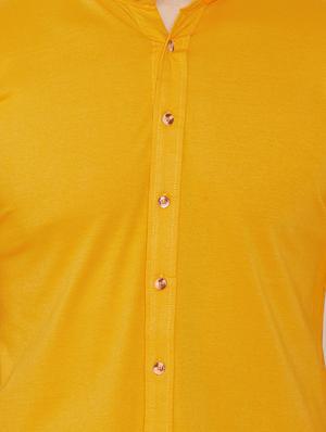 mustard solid casual shirt - 17796037 - Standard Image - 4