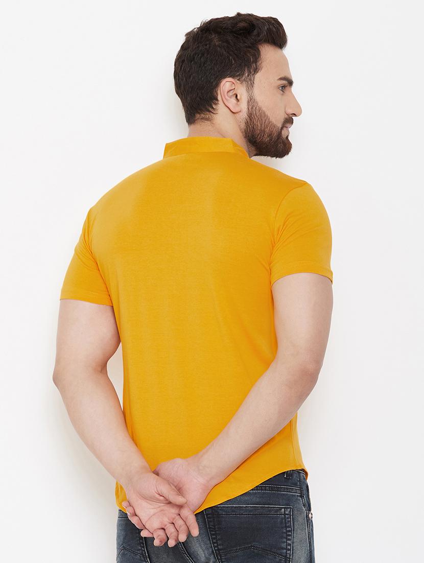 mustard solid casual shirt - 17796037 - Zoom Image - 2