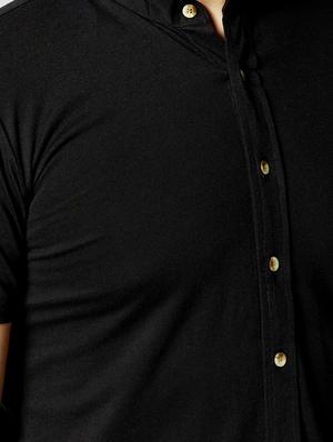black solid casual shirt - 17796038 - Standard Image - 3