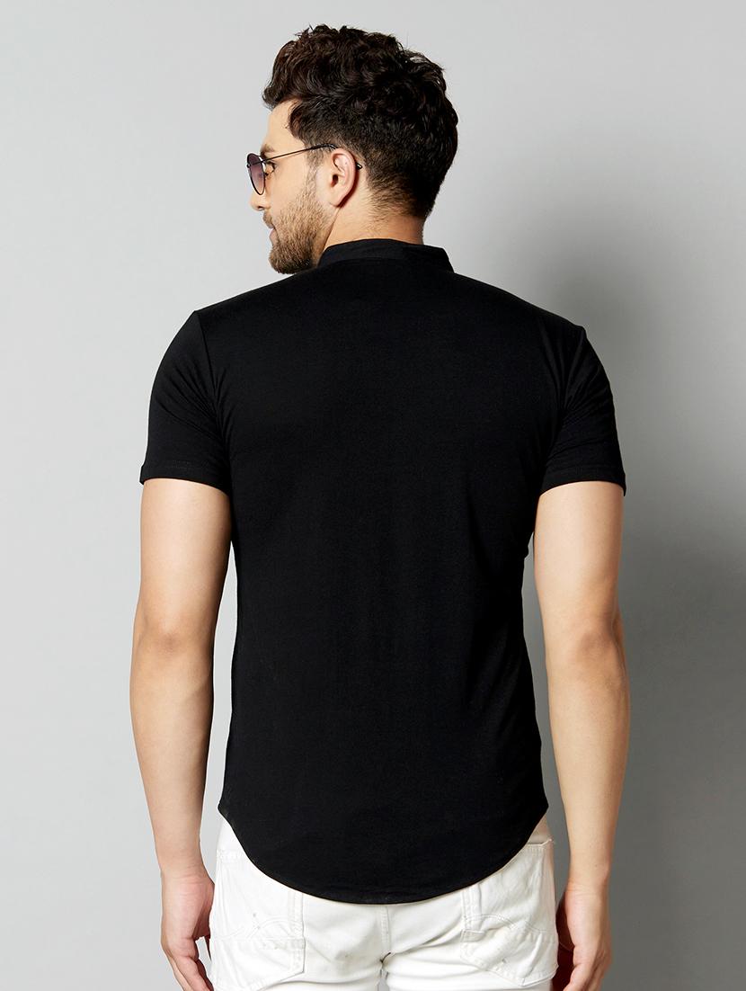 black solid casual shirt - 17796038 - Zoom Image - 2