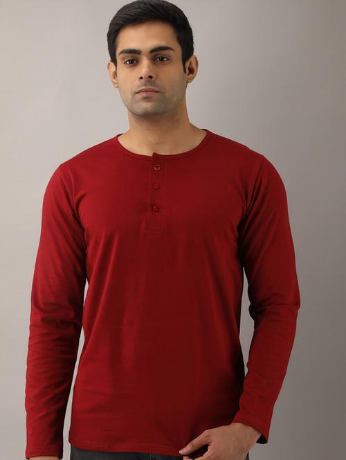 maroon solid t-shirt - 17796199 - Standard Image - 1