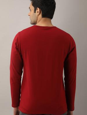 maroon solid t-shirt - 17796199 - Standard Image - 3