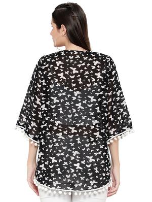 bell sleeved laced hem shrug - 17796683 - Standard Image - 3