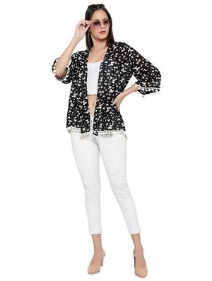 bell sleeved laced hem shrug - 17796683 - Standard Image - 4