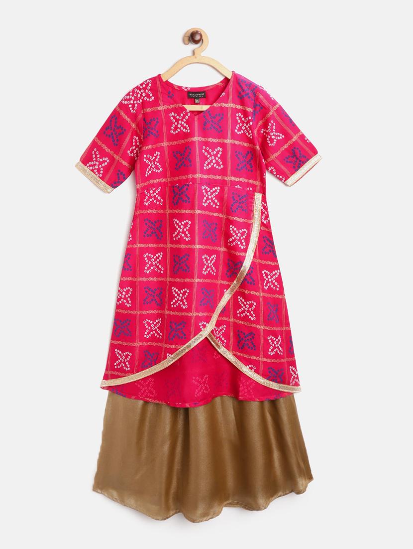 pink cotton blend suit set - 17796698 - Zoom Image - 1