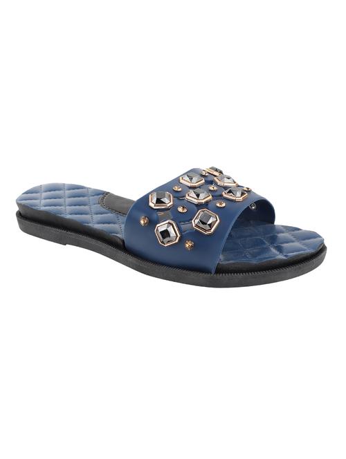 blue slip on flip flop - 17796803 - Standard Image - 1