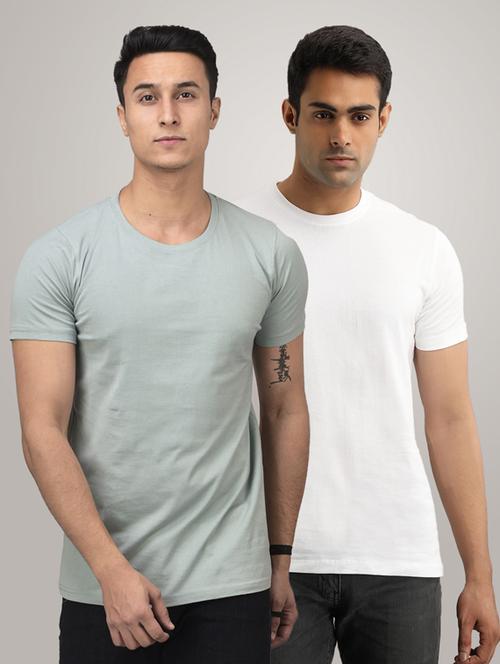 set of 2 multi colored solid t-shirts - 17797052 - Standard Image - 1