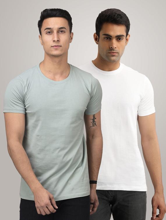 set of 2 multi colored solid t-shirts - 17797052 - Zoom Image - 1