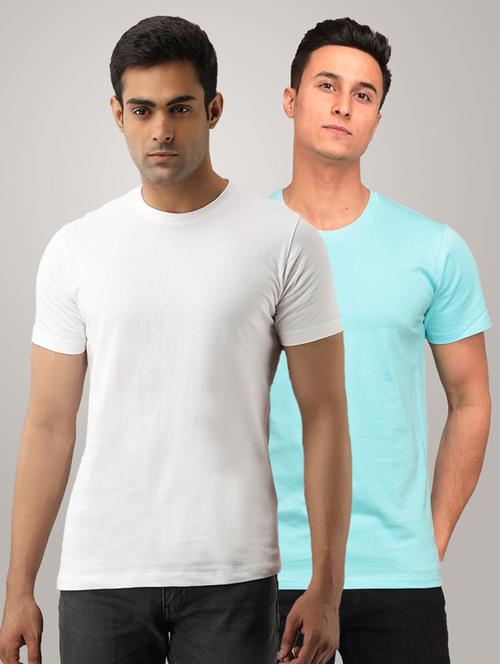 set of 2 multi colored solid t-shirts - 17797075 - Standard Image - 1