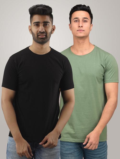 set of 2 multi colored solid t-shirts - 17797086 - Standard Image - 1