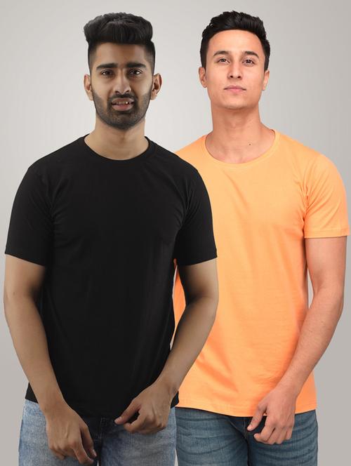set of 2 multi colored solid t-shirts - 17797106 - Standard Image - 1