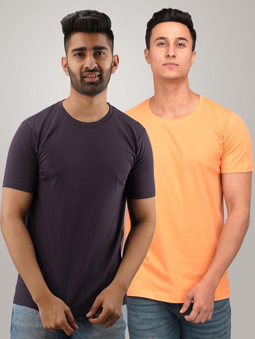 set of 2 multi colored solid t-shirts - 17797109 - Standard Image - 1