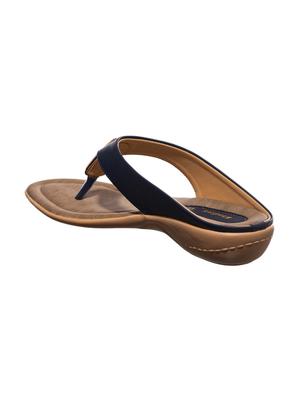 navy leather slip on sandals - 17797329 - Standard Image - 3