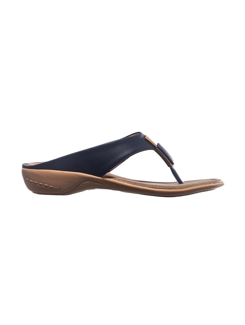 navy leather slip on sandals - 17797329 - Zoom Image - 2