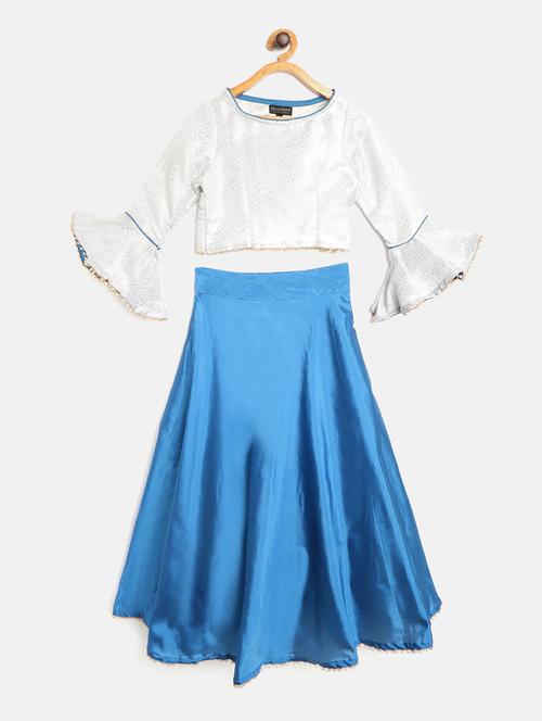 blue silk blend lehnga choli - 17797414 - Standard Image - 1