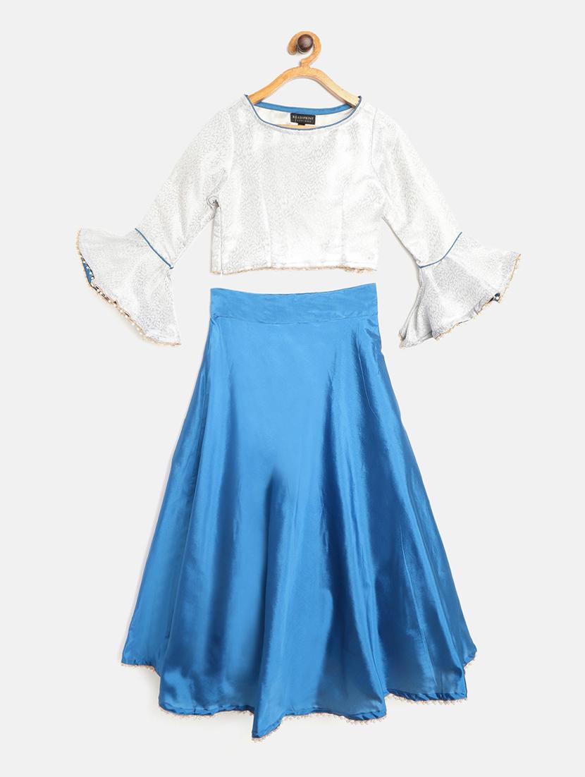 blue silk blend lehnga choli - 17797414 - Zoom Image - 1