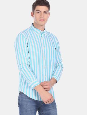 blue striped casual shirt - 17798031 - Standard Image - 2