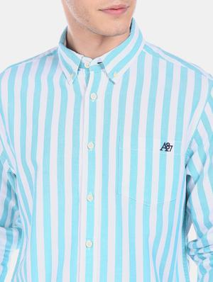blue striped casual shirt - 17798031 - Standard Image - 6