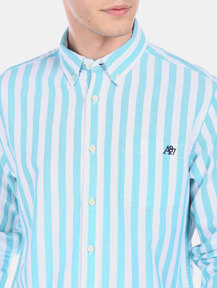 blue striped casual shirt - 17798031 - Zoom Image - 6