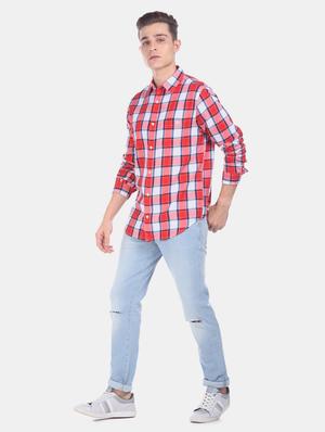 red checkered casual shirt - 17798049 - Standard Image - 4
