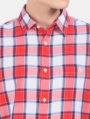 red checkered casual shirt - 17798049 - Standard Image - 6
