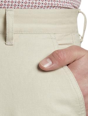off white solid flat front casual trouser - 17798617 - Standard Image - 5