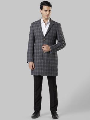 grey checkered single breasted formal blazer - 17800262 - Standard Image - 4