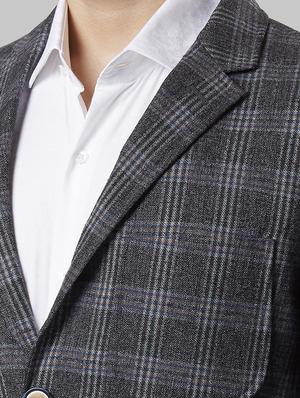 grey checkered single breasted formal blazer - 17800262 - Standard Image - 5