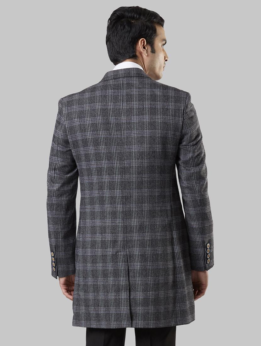 grey checkered single breasted formal blazer - 17800262 - Zoom Image - 3