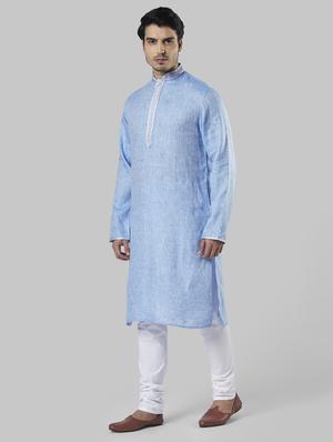 blue solid long kurta - 17800816 - Standard Image - 2