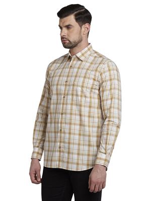 beige checkered casual shirt - 17801664 - Standard Image - 2