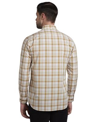 beige checkered casual shirt - 17801664 - Standard Image - 4