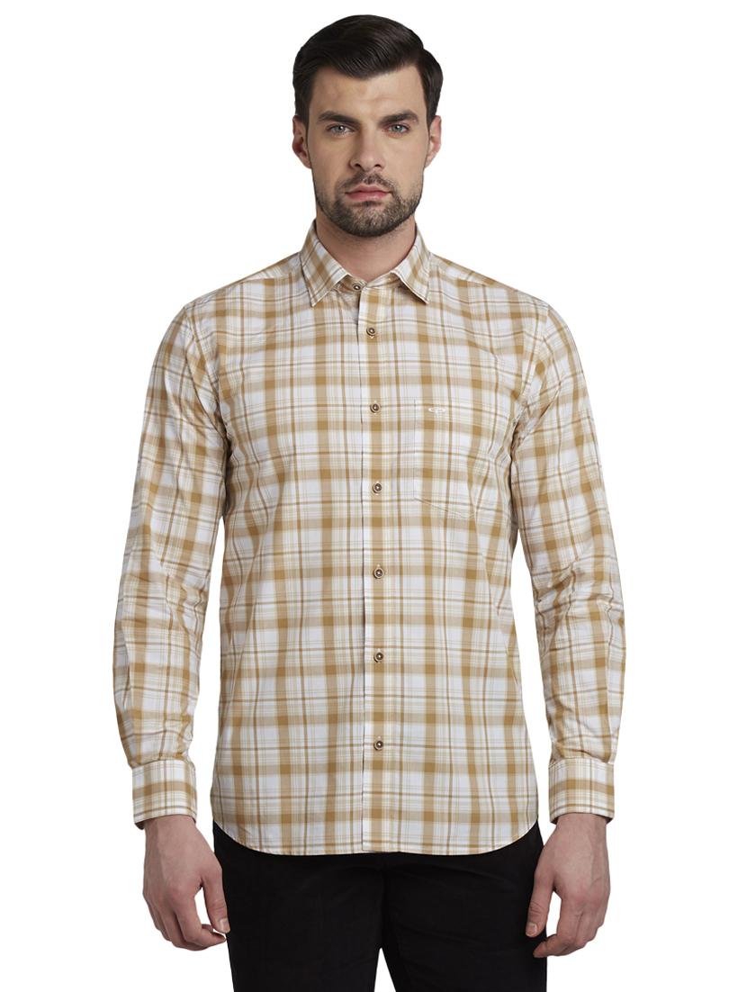 beige checkered casual shirt - 17801664 - Zoom Image - 1