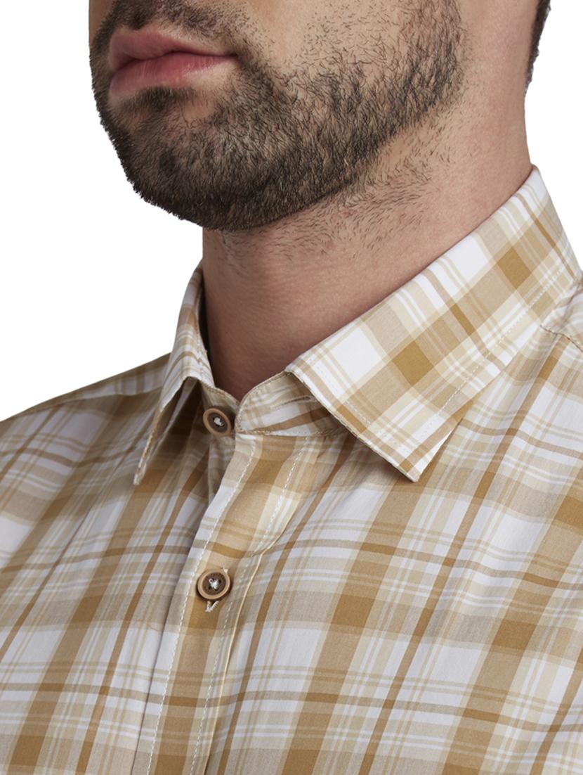 beige checkered casual shirt - 17801664 - Zoom Image - 6