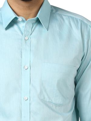 green solid formal shirt - 17801685 - Standard Image - 5