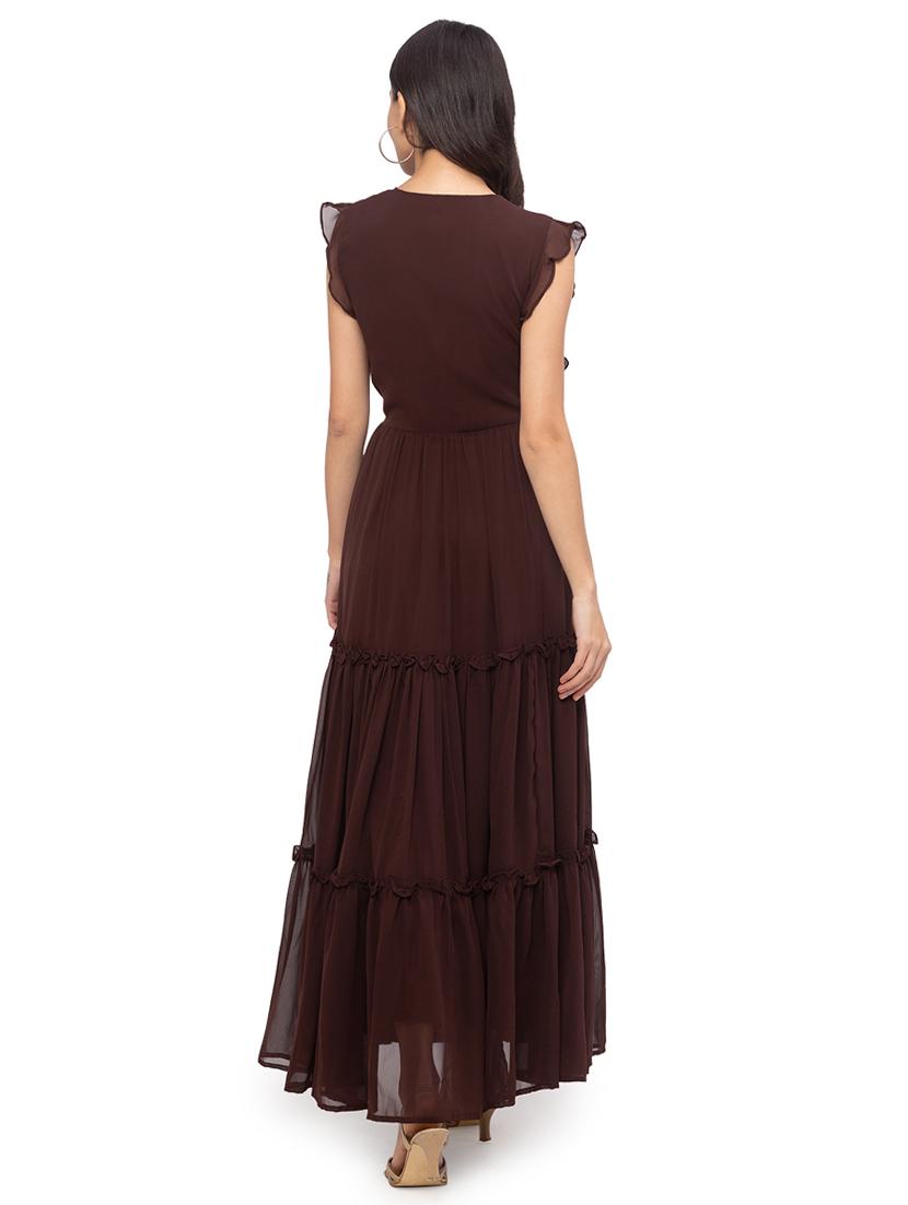 v-neck flared tiered dress - 17801733 - Zoom Image - 3