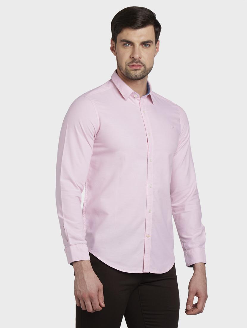 pink solid casual shirt - 17801866 - Zoom Image - 2