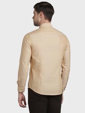 beige solid casual shirt - 17801870 - Standard Image - 3