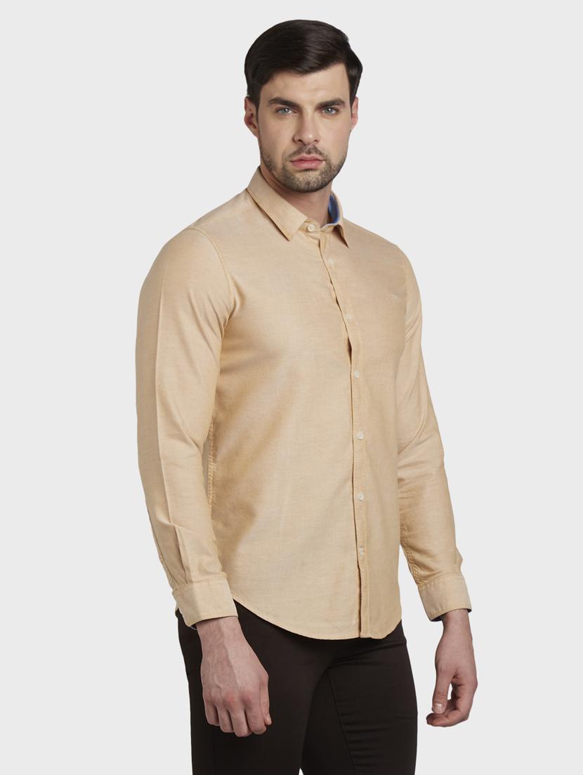 beige solid casual shirt - 17801870 - Zoom Image - 2